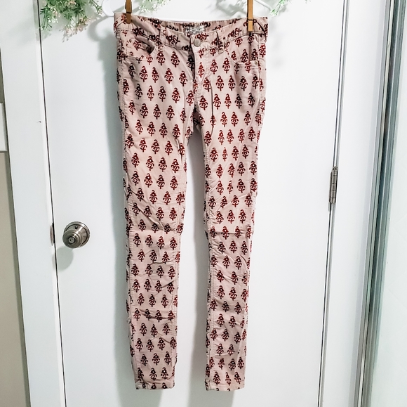 Free People Pants - Free People Patterned Corduroy Skinny Cut Pants